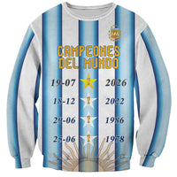 Custom Argentina Campeones Del Mundo 2026 Sweatshirt Four Star World Champions Glory