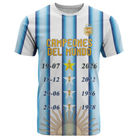 Custom Argentina Campeones Del Mundo 2026 T Shirt Four Star World Champions Glory