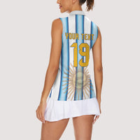 Custom Argentina Campeones Del Mundo 2026 Women Sleeveless Polo Shirt Four Star World Champions Glory