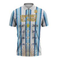 Custom Argentina Campeones Del Mundo 2026 Zipper Polo Shirt Four Star World Champions Glory