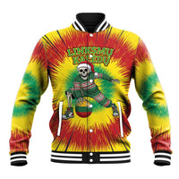 Personalized Lithuania Christmas Tie Dye Baseball Jacket Skeleton Basketball Slam Dunk Santa Hat LT19