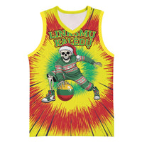 Personalized Lithuania Christmas Tie Dye Basketball Jersey Skeleton Basketball Slam Dunk Santa Hat LT19