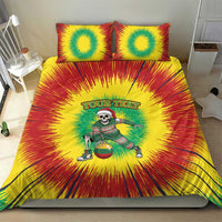 Lithuania Christmas Tie Dye Bedding Set Skeleton Basketball Slam Dunk Santa Hat - Wonder Print Shop