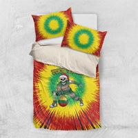 Lithuania Christmas Tie Dye Bedding Set Skeleton Basketball Slam Dunk Santa Hat - Wonder Print Shop