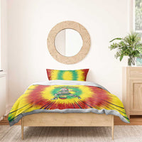 Lithuania Christmas Tie Dye Bedding Set Skeleton Basketball Slam Dunk Santa Hat - Wonder Print Shop
