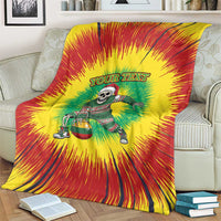Lithuania Christmas Tie Dye Blanket Skeleton Basketball Slam Dunk Santa Hat - Wonder Print Shop