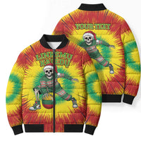 Personalized Lithuania Christmas Tie Dye Bomber Puffer Jacket Skeleton Basketball Slam Dunk Santa Hat LT19