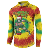 Personalized Lithuania Christmas Tie Dye Button Sweatshirt Skeleton Basketball Slam Dunk Santa Hat LT19