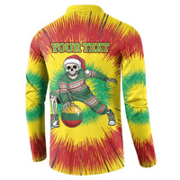 Personalized Lithuania Christmas Tie Dye Button Sweatshirt Skeleton Basketball Slam Dunk Santa Hat LT19