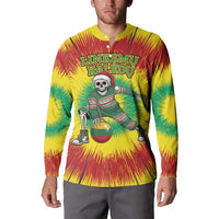 Personalized Lithuania Christmas Tie Dye Button Sweatshirt Skeleton Basketball Slam Dunk Santa Hat LT19