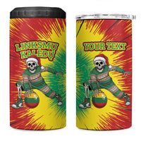 Lithuania Christmas Tie Dye 4 in 1 Can Cooler Tumbler Skeleton Basketball Slam Dunk Santa Hat - Wonder Print Shop