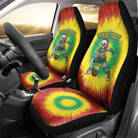 Lithuania Christmas Tie Dye Car Seat Cover Skeleton Basketball Slam Dunk Santa Hat - Wonder Print Shop