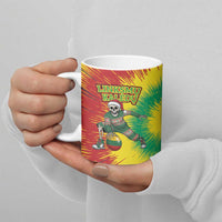 Lithuania Christmas Tie Dye Ceramic Mug Skeleton Basketball Slam Dunk Santa Hat - Wonder Print Shop