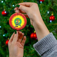 Lithuania Christmas Tie Dye Ceramic Ornament Skeleton Basketball Slam Dunk Santa Hat - Wonder Print Shop