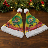 Personalized Lithuania Christmas Tie Dye Christmas Santa Hat Skeleton Basketball Slam Dunk Santa Hat - Wonder Print Shop