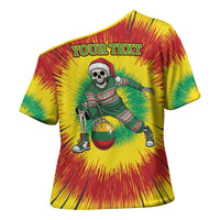 Personalized Lithuania Christmas Tie Dye Cross Shoulder Shirt Skeleton Basketball Slam Dunk Santa Hat LT19