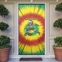 Lithuania Christmas Tie Dye Door Cover Skeleton Basketball Slam Dunk Santa Hat - Wonder Print Shop