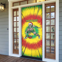 Lithuania Christmas Tie Dye Door Cover Skeleton Basketball Slam Dunk Santa Hat - Wonder Print Shop