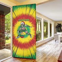 Lithuania Christmas Tie Dye Door Cover Skeleton Basketball Slam Dunk Santa Hat - Wonder Print Shop