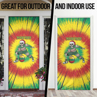 Lithuania Christmas Tie Dye Door Cover Skeleton Basketball Slam Dunk Santa Hat - Wonder Print Shop
