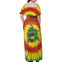 Personalized Lithuania Christmas Tie Dye Family Matching Off Shoulder Maxi Dress and Hawaiian Shirt Skeleton Basketball Slam Dunk Santa Hat LT19