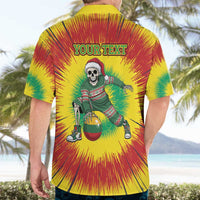 Personalized Lithuania Christmas Tie Dye Hawaiian Shirt Skeleton Basketball Slam Dunk Santa Hat LT19