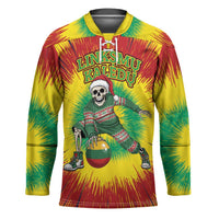 Personalized Lithuania Christmas Tie Dye Hockey Jersey Skeleton Basketball Slam Dunk Santa Hat LT19