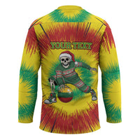 Personalized Lithuania Christmas Tie Dye Hockey Jersey Skeleton Basketball Slam Dunk Santa Hat LT19