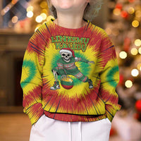 Lithuania Christmas Tie Dye Kid Ugly Christmas Sweater Skeleton Basketball Slam Dunk Santa Hat - Wonder Print Shop
