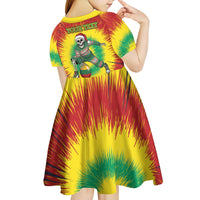 Personalized Lithuania Christmas Tie Dye Kid Short Sleeve Dress Skeleton Basketball Slam Dunk Santa Hat LT19