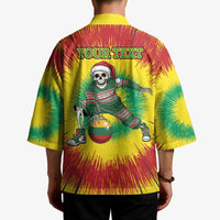 Personalized Lithuania Christmas Tie Dye Kimono Skeleton Basketball Slam Dunk Santa Hat LT19
