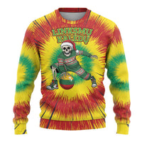 Lithuania Christmas Tie Dye Ugly Christmas Sweater Skeleton Basketball Slam Dunk Santa Hat - Wonder Print Shop
