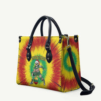 Lithuania Christmas Tie Dye Leather Bag Skeleton Basketball Slam Dunk Santa Hat - Wonder Print Shop