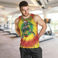Personalized Lithuania Christmas Tie Dye Men Tank Top Skeleton Basketball Slam Dunk Santa Hat LT19