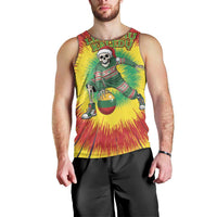 Personalized Lithuania Christmas Tie Dye Men Tank Top Skeleton Basketball Slam Dunk Santa Hat LT19
