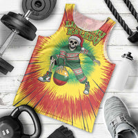 Personalized Lithuania Christmas Tie Dye Men Tank Top Skeleton Basketball Slam Dunk Santa Hat LT19