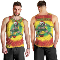 Personalized Lithuania Christmas Tie Dye Men Tank Top Skeleton Basketball Slam Dunk Santa Hat LT19