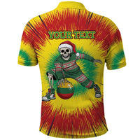 Personalized Lithuania Christmas Tie Dye Polo Shirt Skeleton Basketball Slam Dunk Santa Hat LT19