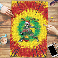 Lithuania Christmas Tie Dye Puzzle Skeleton Basketball Slam Dunk Santa Hat - Wonder Print Shop