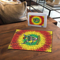 Lithuania Christmas Tie Dye Puzzle Skeleton Basketball Slam Dunk Santa Hat - Wonder Print Shop