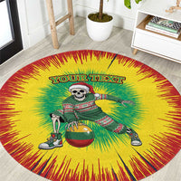 Lithuania Christmas Tie Dye Round Carpet Skeleton Basketball Slam Dunk Santa Hat - Wonder Print Shop