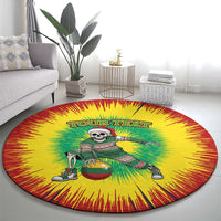 Lithuania Christmas Tie Dye Round Carpet Skeleton Basketball Slam Dunk Santa Hat - Wonder Print Shop