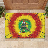 Lithuania Christmas Tie Dye Rubber Doormat Skeleton Basketball Slam Dunk Santa Hat - Wonder Print Shop