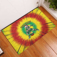 Lithuania Christmas Tie Dye Rubber Doormat Skeleton Basketball Slam Dunk Santa Hat - Wonder Print Shop