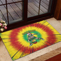 Lithuania Christmas Tie Dye Rubber Doormat Skeleton Basketball Slam Dunk Santa Hat - Wonder Print Shop