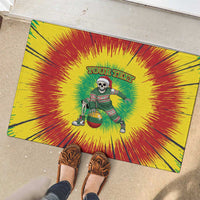 Lithuania Christmas Tie Dye Rubber Doormat Skeleton Basketball Slam Dunk Santa Hat - Wonder Print Shop