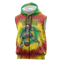 Personalized Lithuania Christmas Tie Dye Sleeveless Zip Hoodie Skeleton Basketball Slam Dunk Santa Hat LT19