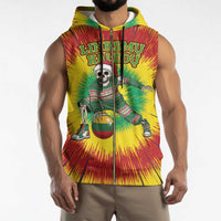 Personalized Lithuania Christmas Tie Dye Sleeveless Zip Hoodie Skeleton Basketball Slam Dunk Santa Hat LT19