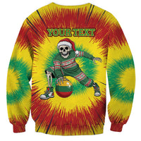 Personalized Lithuania Christmas Tie Dye Sweatshirt Skeleton Basketball Slam Dunk Santa Hat LT19