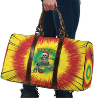 Lithuania Christmas Tie Dye Travel Bag Skeleton Basketball Slam Dunk Santa Hat - Wonder Print Shop